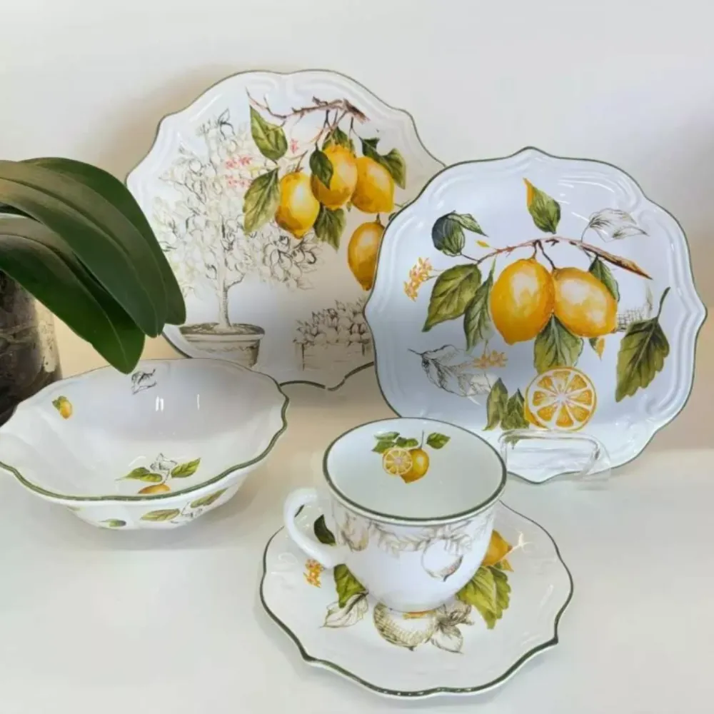 Prato Raso Coleção Toscana Limão Siciliano Scalla 6 Un